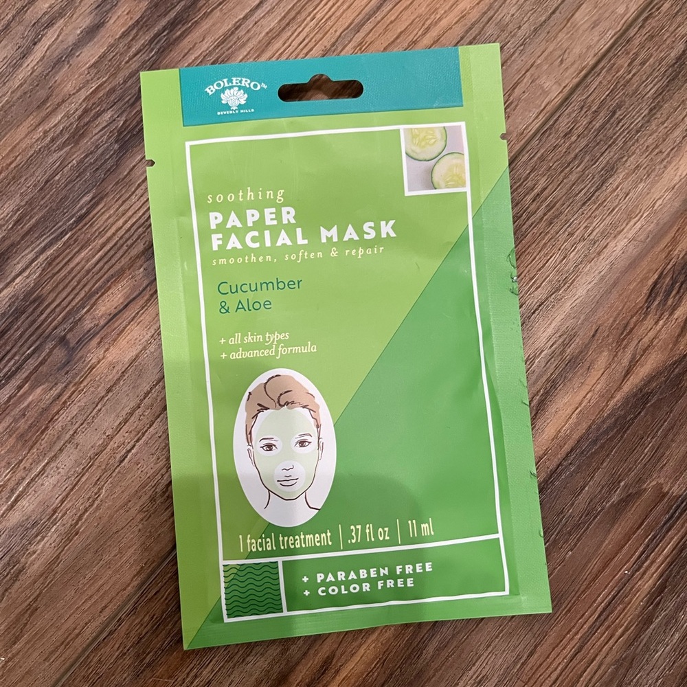 3/15$ - Bolero Soothing Paper Facial Mask PLUS Beauty cloths (3).